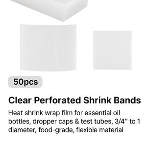 Transparent Shrink Bands for dropped caps and test tubes - 50 Pack